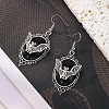 Halloween Bat Alloy Glass Dangle Earrings FS-WG54020-04-1