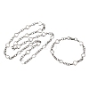 304 Stainless Steel Heart Link Chain Bracelet & Necklace Jewelry Sets SJEW-L199-08P-4