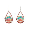 Wood Dangle Earrings FS-WG957CE-01-1