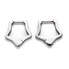 Tarnish Resistant 304 Stainless Steel Star Huggie Hoop Earrings STAS-J033-06P-2