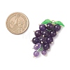 Natural Amethyst & Glass Seed Beaded Grape Pendants PALLOY-MZ00872-02-2