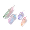 Electroplate Natural Quartz Crystal Pendants PALLOY-JF01268-02-1