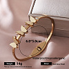 304 Stainless Steel Crystal Rhinestone Hinged Cuff Bangles for Women FK7426-4-1