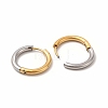 Two Tone 304 Stainless Steel Huggie Hoop Earrings for Women EJEW-C011-07C-2
