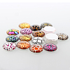 Half Round/Dome Animal Skin Printed Glass Cabochons GGLA-A002-25mm-OO-3