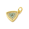 Real 18K Gold Plated Rack Plating Brass Micro Pave Cubic Zirconia Pendants Charms KK-S396-01E-2