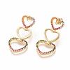 Brass Micro Pave Cubic Zirconia Dangle Stud Earrings EJEW-L224-50A-G-1