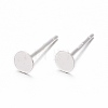 925 Sterling Silver Round Flat Pad Stud Earring Findings STER-T002-200S-1