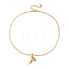 304 Stainless Steel Cross Teardrop Pendant Necklaces for Women LV5692-1-5