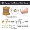 304 Stainless Steel Textured Cable Chains DIY-BY0001-43-12