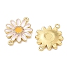 Brass Micro Pave Clear Cubic Zirconia Connector Charms CU-CBA280C-11G-02-2