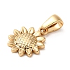 304 Stainless Steel Sunflower Charms STAS-L272-009G-2