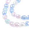 Electroplate Opaque Solid Color Glass Beads Strands EGLA-N022-26A-05-3
