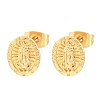 Religion Brass Stud Earrings EJEW-F405-23G-3