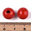 Spray Painted Round Natural Schima Wood Beads WOOD-A018-12mm-07-3