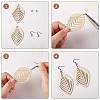 DIY Wood Pendant Drop Earring Making Kit DIY-SZ0007-36-2