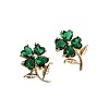 Alloy Rhinestone Clover Stud Earrings for Women FS-WG231BB-01-5