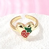 Brass Cuff Open Rings for Women RJEW-C164-05A-G-1