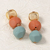 Alloy Resin Stud Dangle Earrings for Women WG480A2-01-5