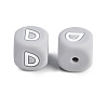 20Pcs Grey Cube Letter Silicone Beads 12x12x12mm Square Dice Alphabet Beads with 2mm Hole Spacer Loose Letter Beads for Bracelet Necklace Jewelry Making JX436D-2