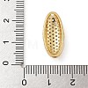 Rack Plating Brass Micro Pave Clear Cubic Zirconia Oval Connector Charms KK-A234-016G-3