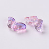 Two Tone Transparent Spray Painted Glass Beads GLAA-S190-018E-01-3