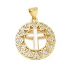 Religion Cross Brass Micro Pave Clear Cubic Zirconia Pendants CU-CBA83A6-03C-G02-1