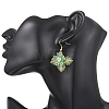Flower Brass Glass Seed Beads Dangle Earrings EJEW-MZ00650-2