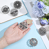 6Pcs 6 Styles Vintage Alloy Filigree Flower Anti-Slip Sweater Pins FIND-CY0002-28-3