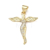 Brass Micro Pave Clear Cubic Zirconia Pendants KK-F930-29A-G-1