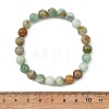 Natural Green Quartz Round Beads Stretch Bracelets for Women Men BJEW-JB13862-4