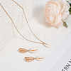 Nnatural Shell Dangle Stud Earrings & Pendant Necklace SJEW-AN0001-11-7