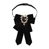 Polyester Bow Tie with Alloy Glass Brooch AJEW-WH0481-784A-1