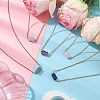 Natural Amethyst/Rose Quartz/Tiger Eye/Amazonite/Sodalite Faceted Column Pendant Necklaces NJEW-JN05133-02-1