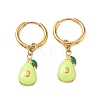 Fruit 304 Stainless Steel Enamel Hoop Dangle Earrings EJEW-T059-01C-4