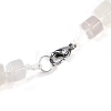 Natural White Agate Hexagon Prism Graduated Beaded Necklaces for Women Men NJEW-K388-03S-3