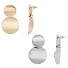 2 Pairs 2 Colors Alloy Double Flat Round Dangle Stud Earrings for Women EJEW-AN0001-84-3