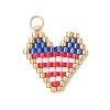 Glass Seed Beaded Pendants PALLOY-MZ01242-1