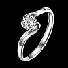 Adjustable 925 Sterling Silver Cubic Zirconia Finger Rings RJEW-BB20785-6-7