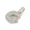 Brass Micro Pave Clear Cubic Zirconia Pendants KK-B099-01P-G-2