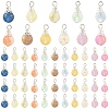 110Pcs 11 Colors Baking Paint Glass with Gold Powder Pendants PALLOY-YW00212-2