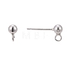 925 Sterling Silver Stud Earring Findings STER-S002-49-4
