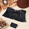 1Pc Adjustable PU Leather Waist Tassel Belts AJEW-CL0005-13-4