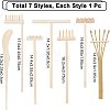  7Pcs 7 Style Bamboo Mini Zen Garden Rake WOOD-NB0001-85-4