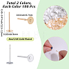 200Pcs 2 Colors 304 Stainless Steel Flat Round Blank Peg Stud Earring Findings STAS-SC0021-52-2