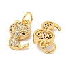 Rack Plating Brass Micro Pave Clear Cubic Zirconia Pendants KK-B093-02C-G-2