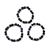 Natural Sodalite Beaded Stretch Rings for Women RJEW-JR00868-04-1