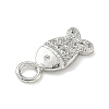 Brass Micro Pave Clear Cubic Zirconia Charms KK-H528-04A-P-2