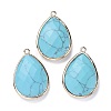 Faceted Synthetic Turquoise Pendants G-M356-C02-LG-1