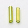 Transparent Colours Rainbow Glass Bugle Beads TSDB6MM164-2